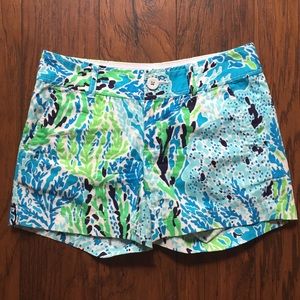 Lilly Pulitzer Callahan shorts blue green coral 00